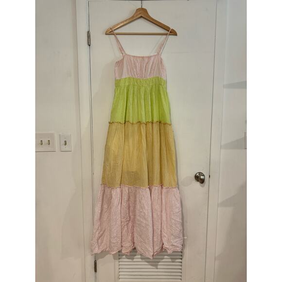 Ro's Garden Dresses & Skirts - Ro's Garden Dress Anthropologie Tiered pastel floral 100% cotton maxi sun XS
